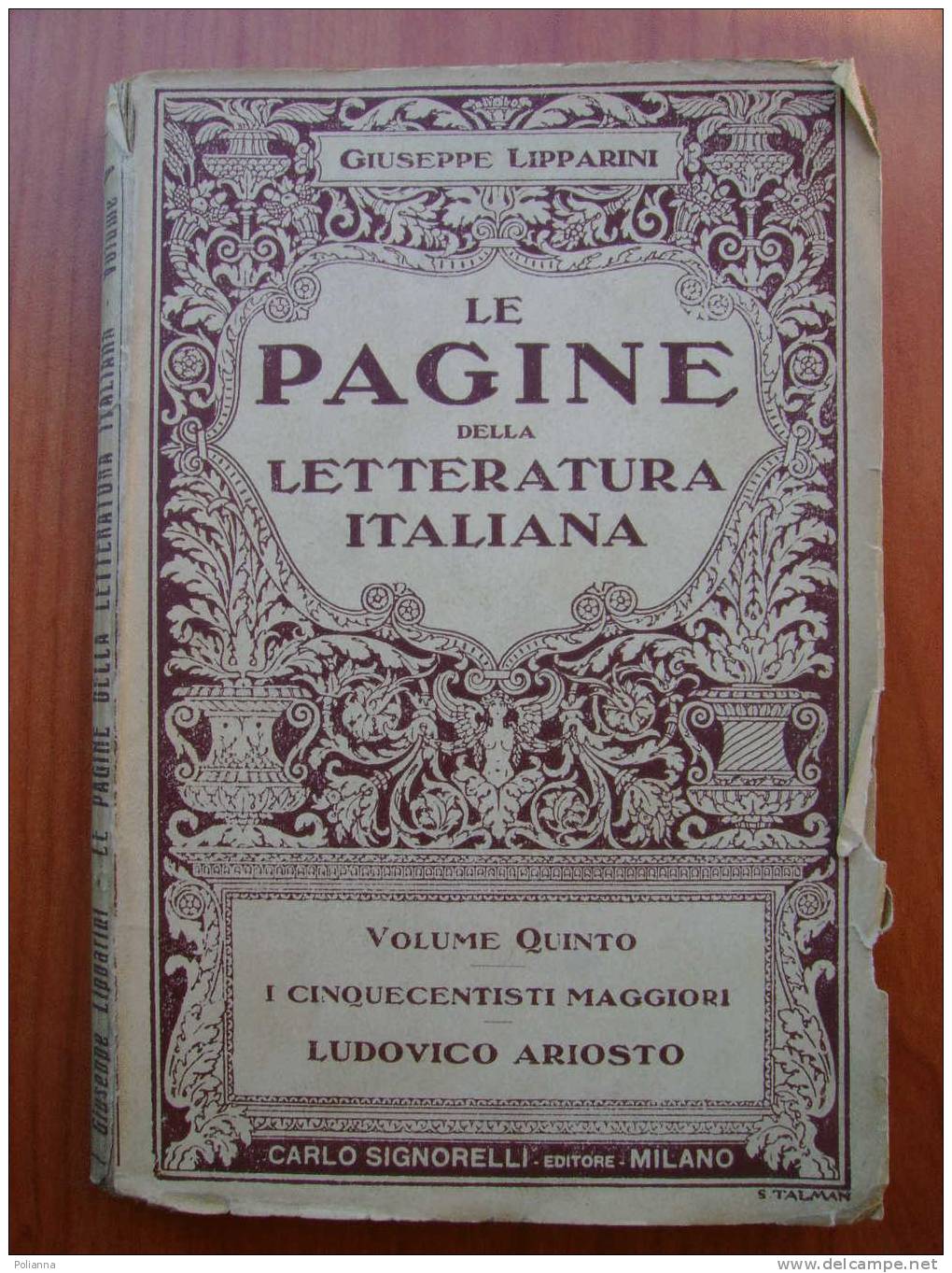 PX/36 Lipparini PAGINE DELLA LETTERATURA ITALIANA Signorelli 1947 - Anciens