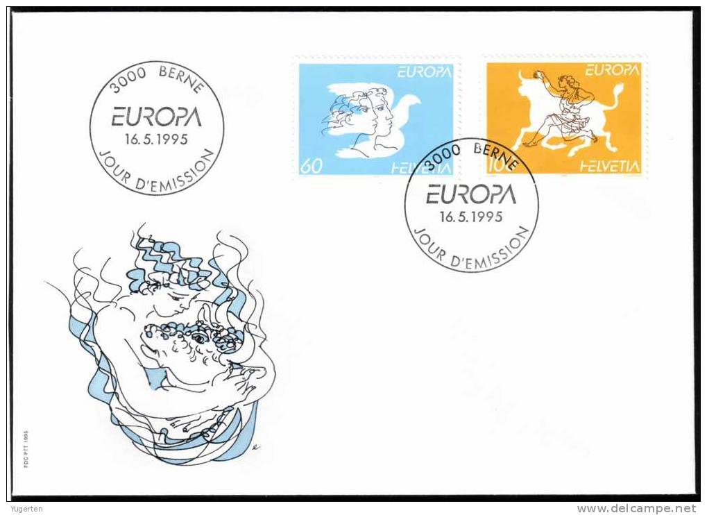 1995 SUISSE SWITZERLAND HELVETIA - FDC - SERIE N° 1552/1553- EUROPA - 1995