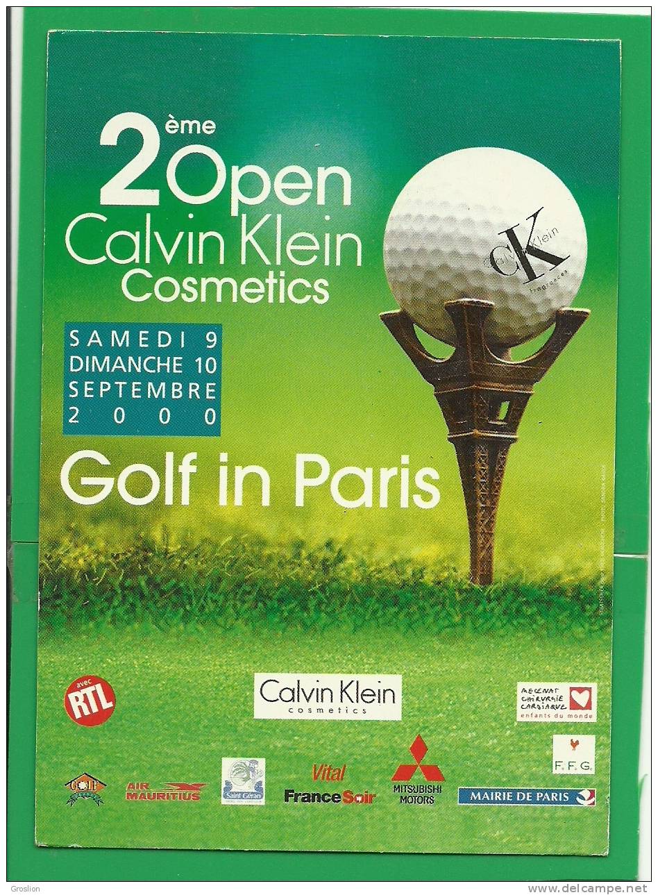 GOLF IN PARIS 20 Eme OPEN CALVIN KLEIN  COSMETICS - Golf