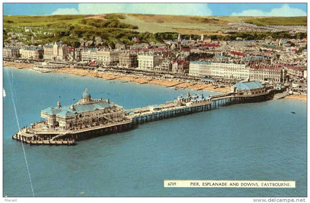 14865    Regno  Unito,    Eastbourne,  Pier,  Esplanade  And  Downs,   VG  1965 - Eastbourne