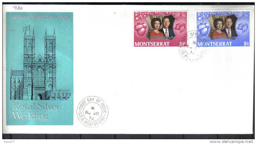 VER980 - MONTSERRAT 20/11/72 Royal Silver Wedding Su FDC - Montserrat