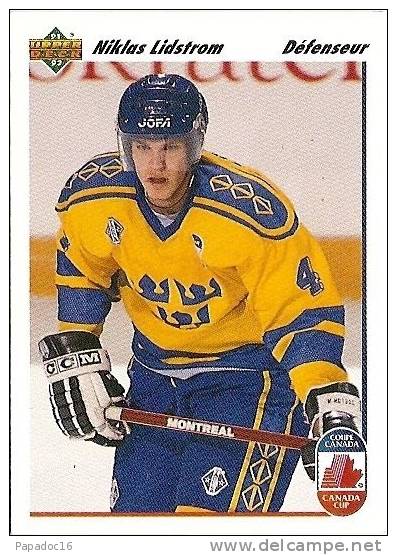 Carte / Card / Karte Hockey - Niklas Lidstrom - Défenseur - Suède (Upper Deck C° N° 26) - [1991 - Canada Cup] - 1990-1999