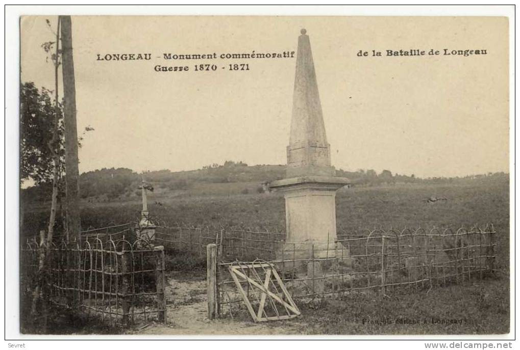 LONGEAU. -  Monument Commémoratif De La Bataille De Longeau . Guerre 1870-1871 - Le Vallinot Longeau Percey