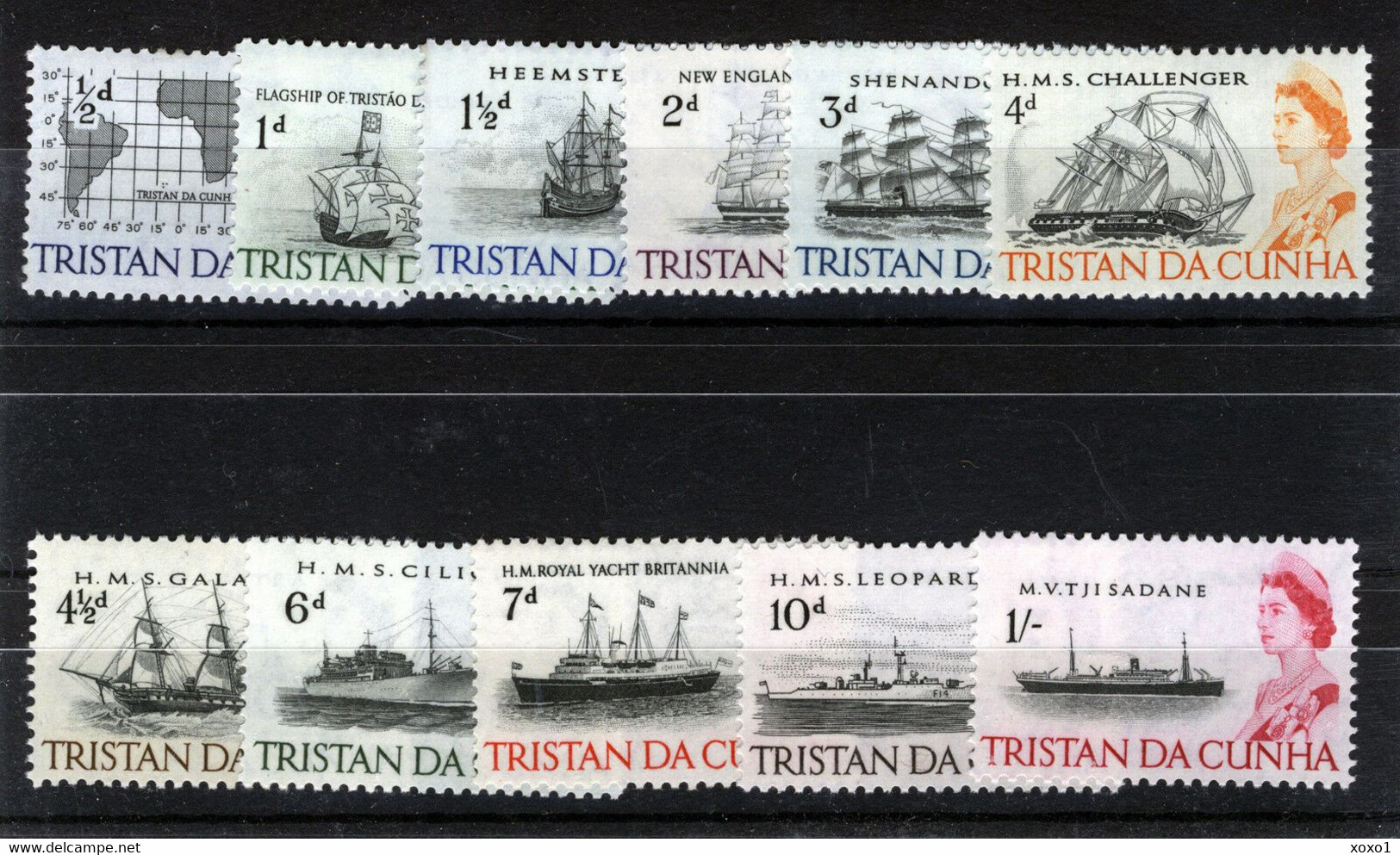 Tristan Da Cunha 1965\1967 Mi.No. 71-81 Transport  MARITIME SHIPS 11v  MNH** 17.20 € - Tristan Da Cunha