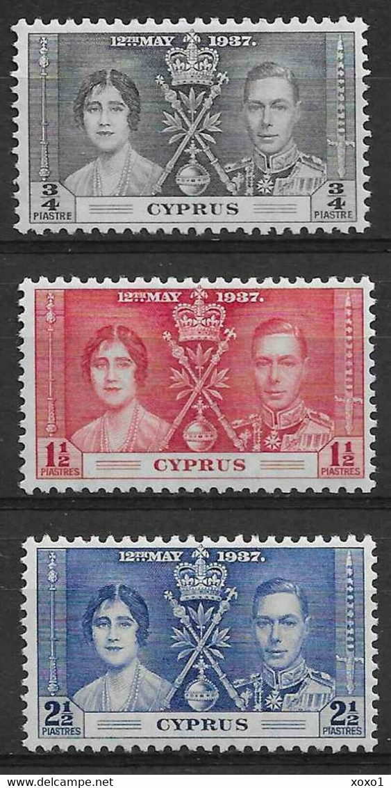 Cyprus 1937  MiNr. 133 - 135  Zypern Coronation Of King George VI And Queen Elisabeth 3v  MNH**  12,00 € - Cyprus (...-1960)