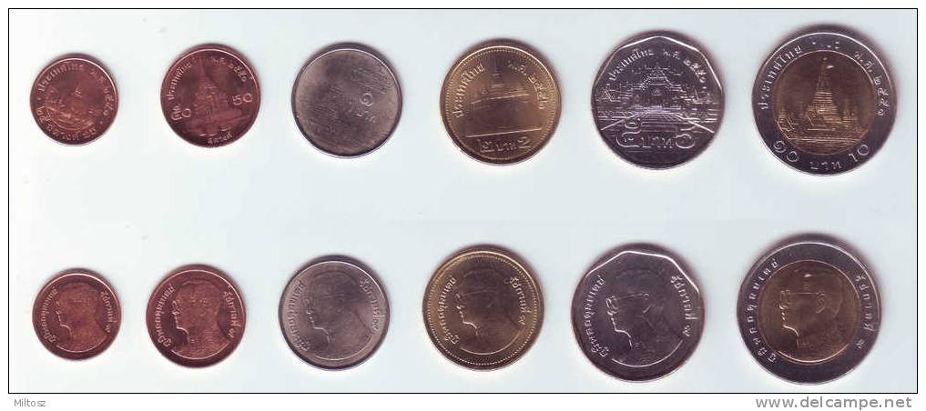 Thailand NEW 6-coins Set 2009 (old Head Of King Rama IX) - Tailandia