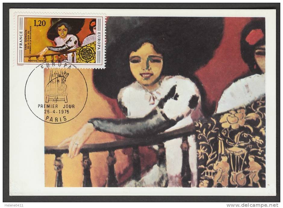 CARTE MAXIMUM DE FRANCE - "FEMME A LA BALUSTRADE", DE VAN DONGEN (EUROPA 1974 - PARIS) - Moderni