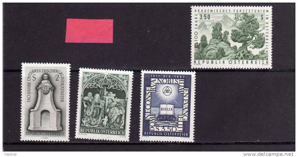 AUSTRIA - ÖSTERREICH 1967 FORESTRY RESEARCH LAND CHRISTMAS PROTESTANT REFORMATION STUDI FORSTALI CATASTO NATALE RIFORMA - Unused Stamps