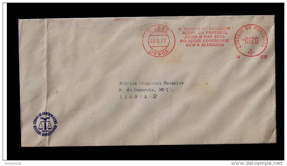 Business  Lisboa Portugal Germany EMA Traders 1963 échanges Commerciaux  Sp1776 - Franking Machines (EMA)