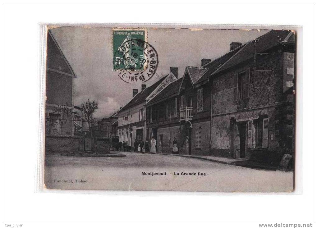 60 MONTJAVOULT Grande Rue, Animée, Poste, Carte Email, Ed Fanonnel, 1908 - Montjavoult