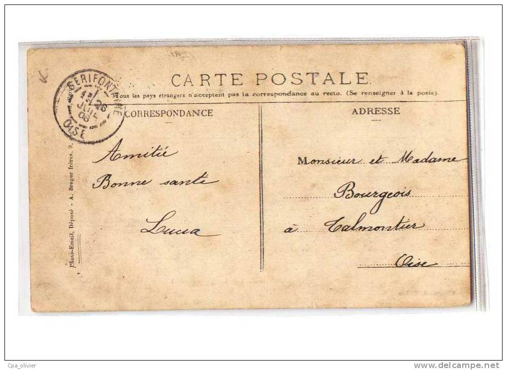 60 MONTJAVOULT Grande Rue, Animée, Poste, Carte Email, Ed Fanonnel, 1908 - Montjavoult