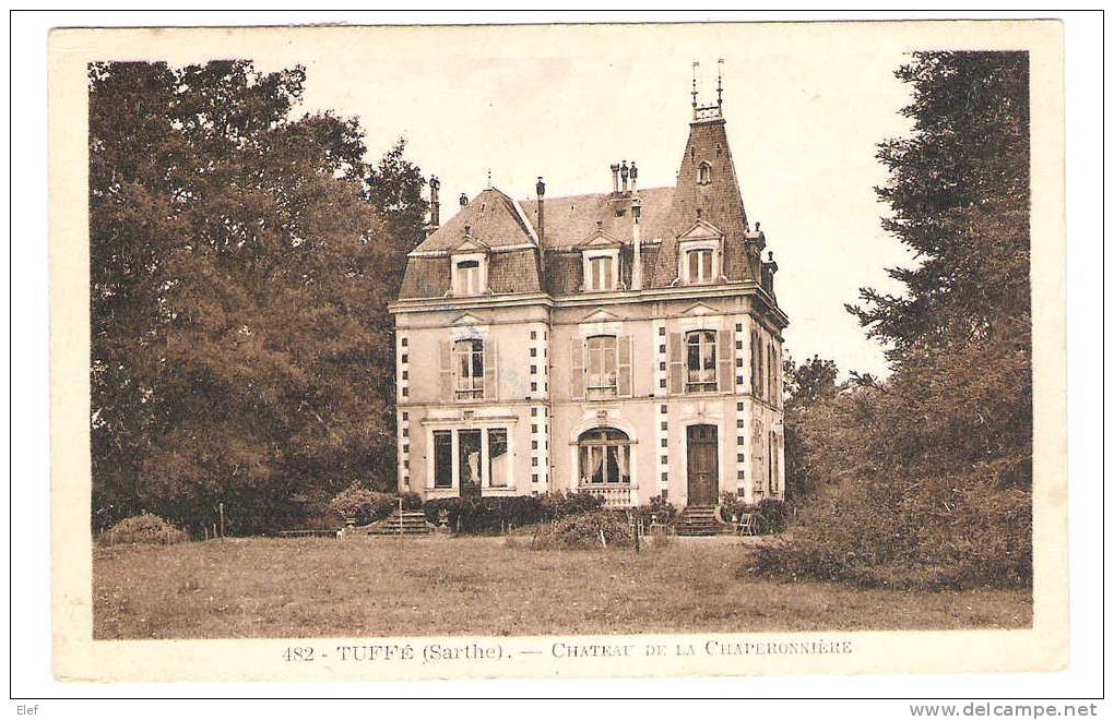 TUFFE, Sarthe:Chateau De La Chaperonnière,+ Timbres Gandon, Mazelin  1949, TB - Tuffe