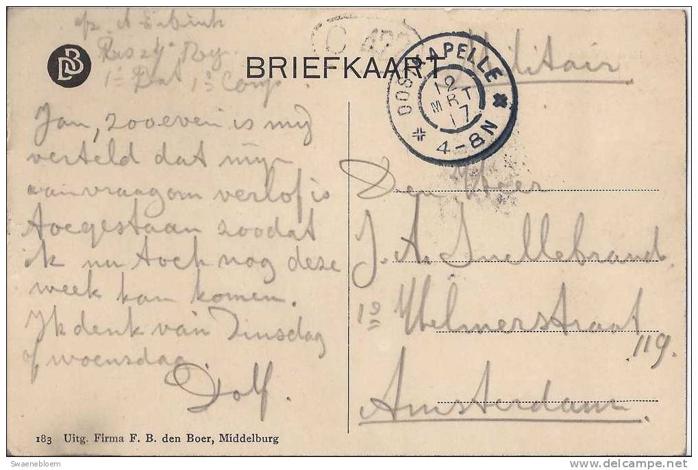 NL.- Veere Haven - Briefkaart  1917 - Kotter ARM 35. - Veere