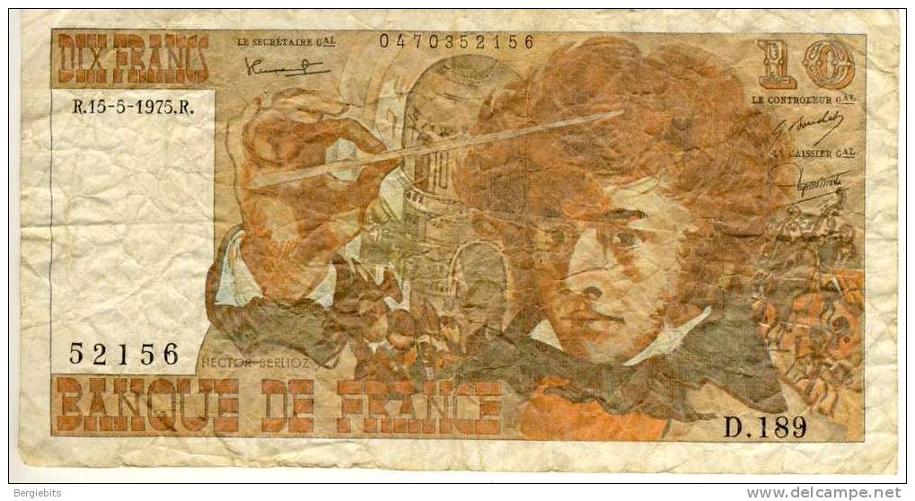 1975 France 10 Francs Banknote In Circulated Condition - 10 F 1972-1978 ''Berlioz''