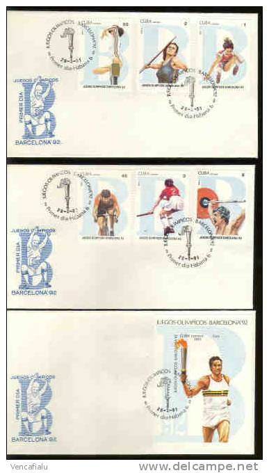 Cuba 1992 - Olympic Games, Set Of 3 FDC´s - Summer 1992: Barcelona