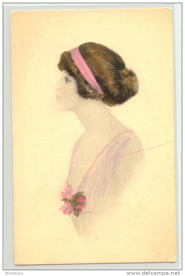 American Post Card Photo Gelatine Series 240 Sub 3785 Hand Coloring Woman - Gunn