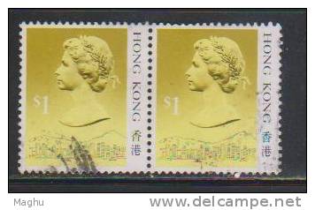 Hong Kong Used $1.00 Pair, - Used Stamps