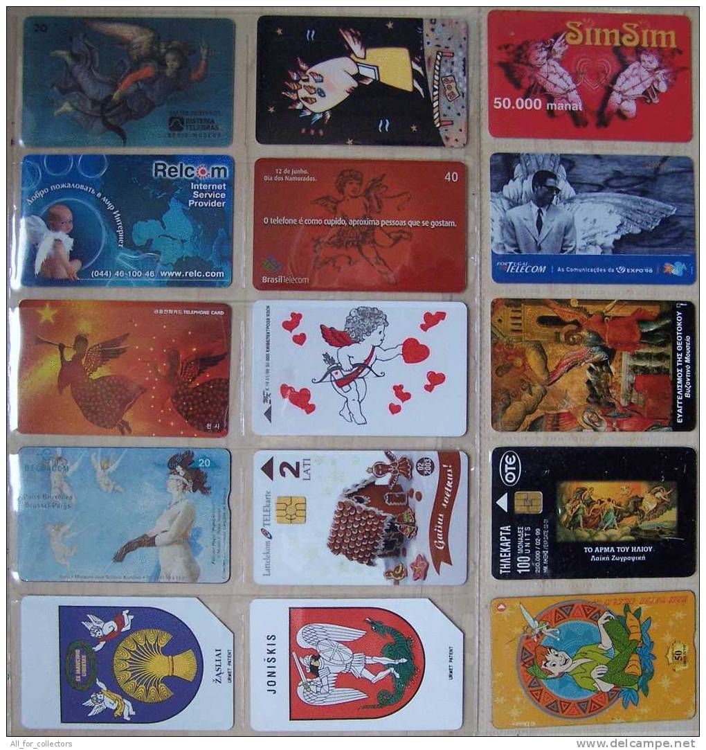 Interesting And Nice COLLECTION Sammlung Of 15 ANGELS Cards Cartes Karten. Engel Wings - Collections