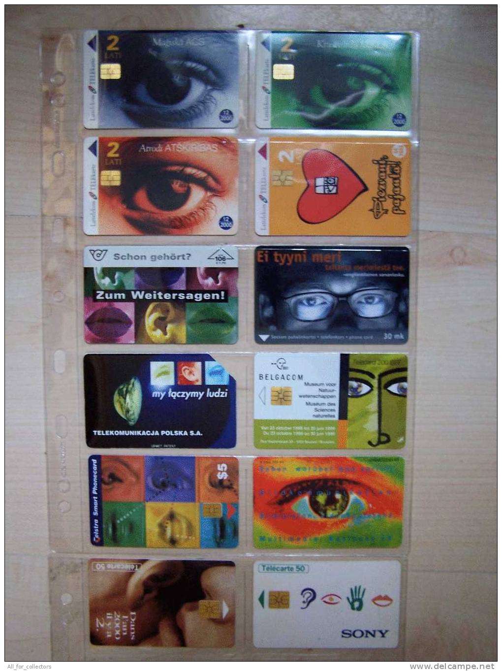 Interesting COLLECTION 12 Different EYES & NOSE Cards Cartes Karten From W/w. Augen Nase Yeux Et Le Nez - Collections