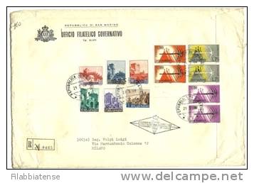 1966 - San Marino 711/16 + E 27/29 Coppia - Raccomandata, - Storia Postale