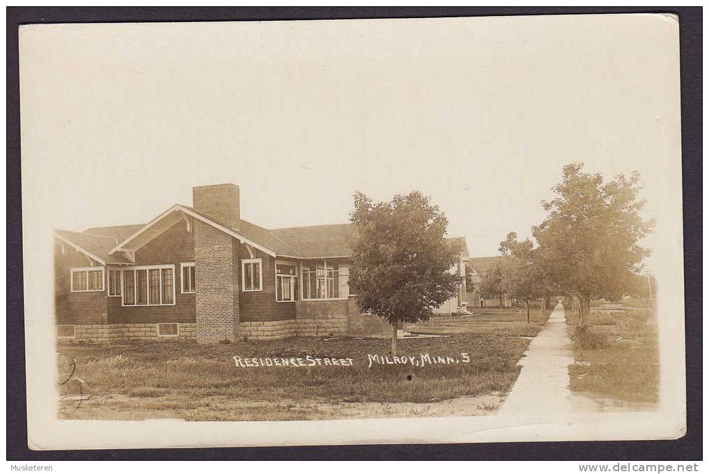 United States PPC MN - Residence Street MILROY 1918 Sent To Skodsborg Denmark Echt Real Véritable Photo Vera (2 Scans) - Autres & Non Classés