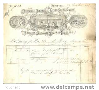 HONGRIE:1878:Facture Avec Très Belle Entête De Concordia Dampfmühl Actien Gesellschaft.BUDAPEST. - Invoices