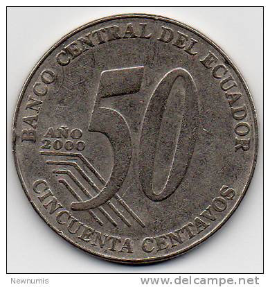 ECUADOR 50 CENTAVOS 2000 - Ecuador