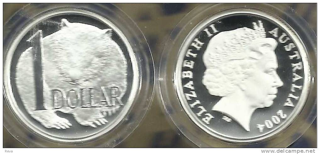 AUSTRALIA  $1 PATTERN WOMBAT  FROM MASTERPIECES IN SILVER 2004 PROOF QEII  READ DESCRIPTION CAREFULLY!! - Other & Unclassified