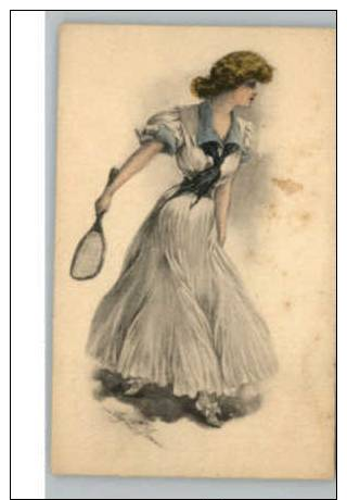 May Farini Beautiful Tennis Woman C1910 Postcard - Tennis