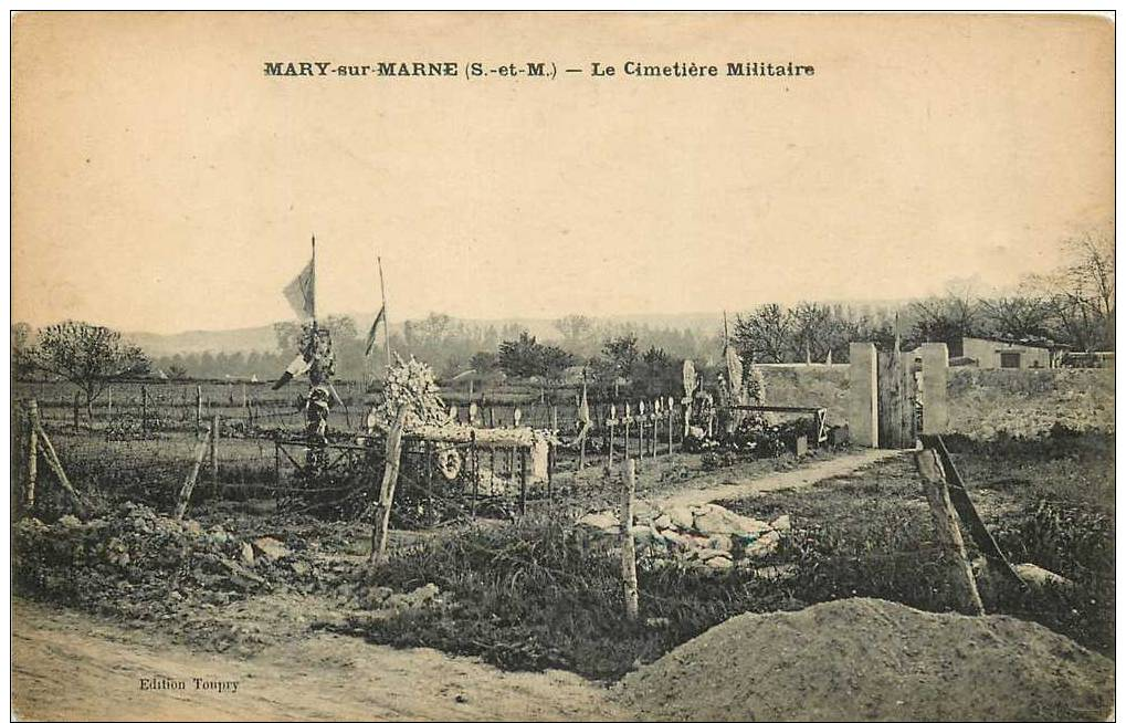 77 MARY SUR MARNE  Le Cimetière Militaire      2 Scans - Otros & Sin Clasificación