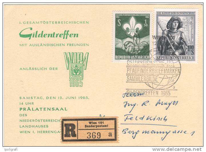 Austria - 1965 - Spec. Cancellation - Wien: Meeting Of Philatelist Scouts, WIPA  - Registered 12-6-65 - Other & Unclassified