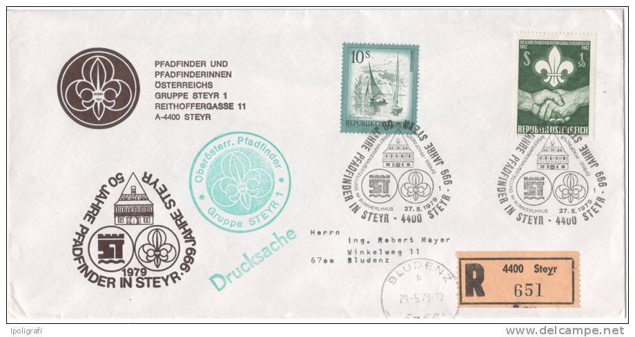 Austria - 1979 - Spec. Cancellation - Steyr: 50 Year Scouts In Steyr - Registered 27-5-79 - Other & Unclassified