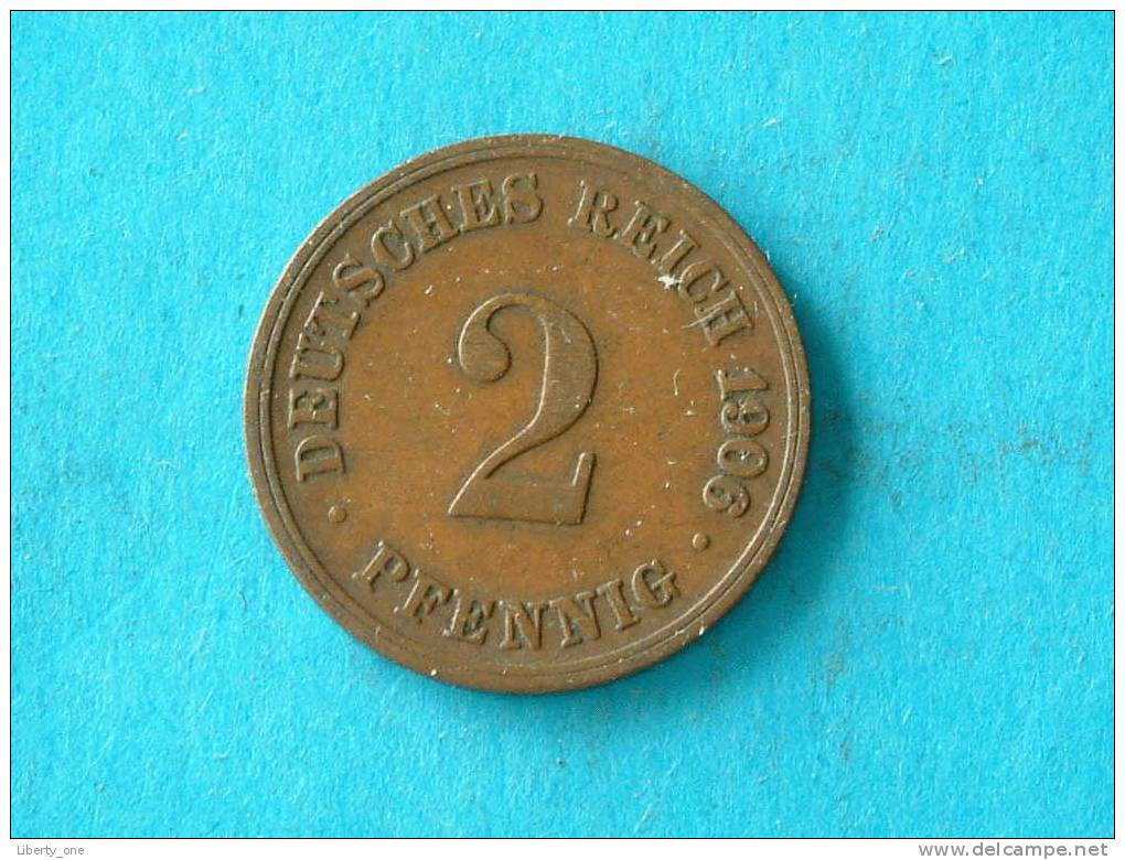 1906 D - 2 PFENNIG / KM 16 ( For Grade, Please See Photo ) !! - 2 Pfennig