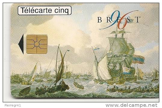 CARTE PUCE-PRIVEE-Gn238--5U-02/96-GEMB-BREST 1996-FLECHE NOIRE-V° DN Série B61112001-Utilisé-TBE - 5 Unités