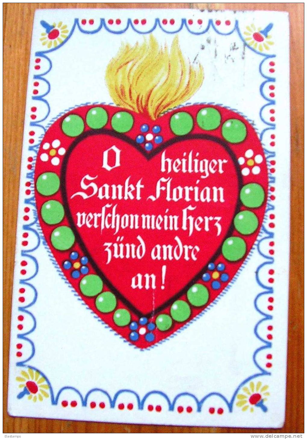 == St. Florian Herz Im Feuer, Poesie, Bautzen  1913 - Saints