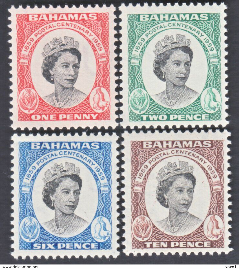 Bahamas 1959 MiNr. 179 - 182 Queen Elizabeth II, 100 Years Stamps Of Bahama 4v  MNH** 2,50 € - Andere & Zonder Classificatie