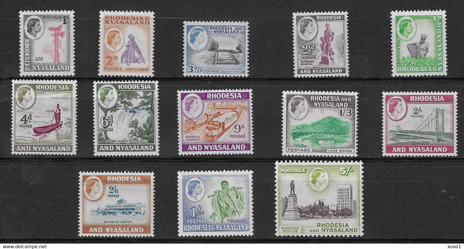 Rhodesia & Nyasaland 1959 MiNr. 19 - 31 Rhodesien Und Nyassaland 13v  MNH**  50,00 € - Rhodésie & Nyasaland (1954-1963)