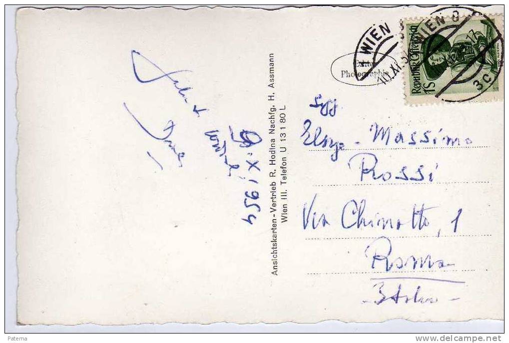 3509   Postal  WIEN ,Austria, 1954, Post Card - Brieven En Documenten