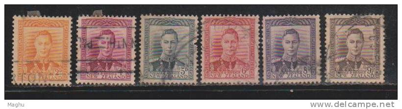 New Zealand 1947, KG VI 6 Values - Used Stamps