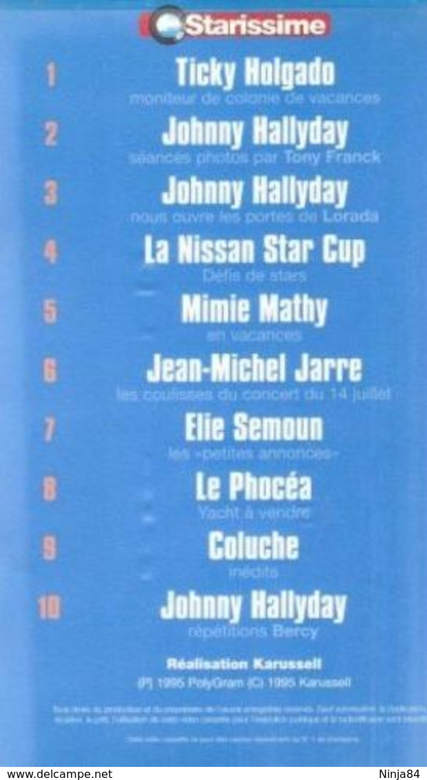 V-H-S  Johnny Hallyday  "  Starissime N°1  " - Concert Et Musique