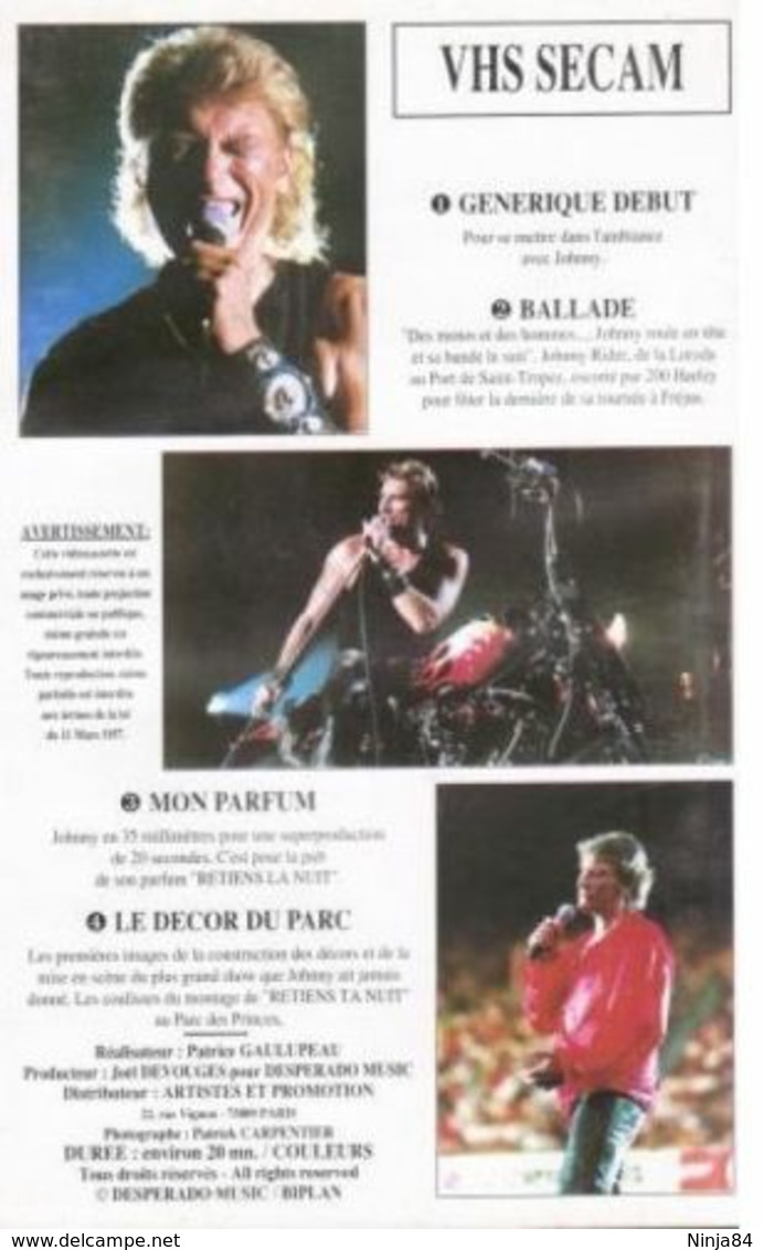 V-H-S  Johnny Hallyday  "  Western Passion N° 2   " - Concert & Music