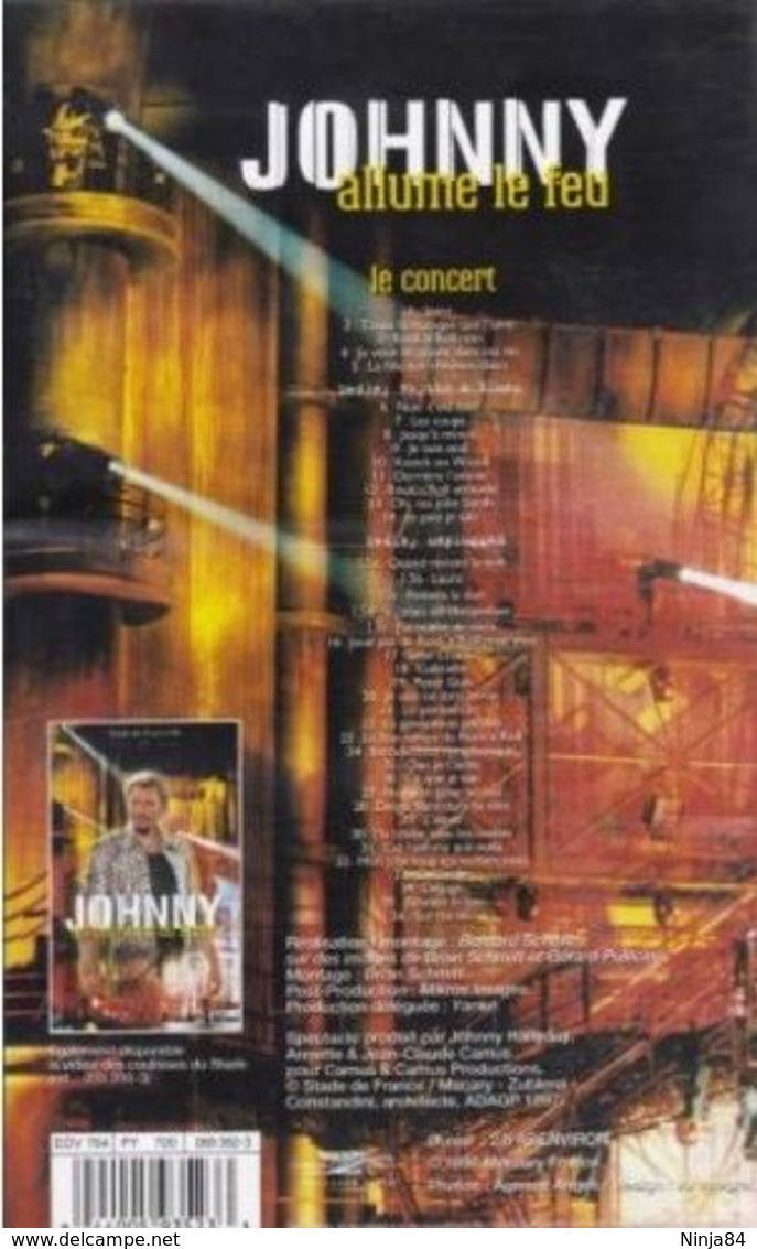 COFFRET  V-H-S  Johnny Hallyday  "  Allume Le Feu  " - Concert Et Musique