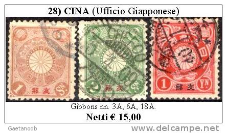 Cina-028 - Ufficio Giapponese - SG: N.3A, 6A, 18A.- - Altri & Non Classificati