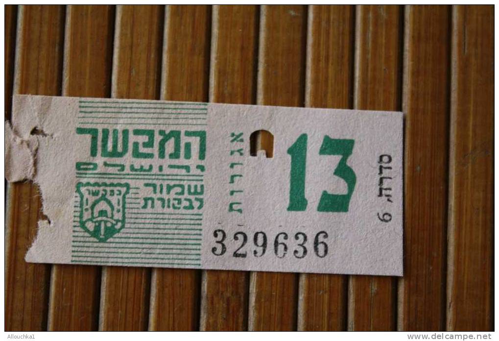 TITRE DE TRANSPORT >> 1963  2 TICKETS BILLETS  D' AUTOBUS BUS CAR  >>  ISRAEL  Poinçonné TARIF >> 13 AGOROT - Welt