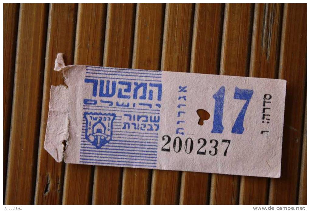 TITRE DE TRANSPORT >> 1963  2 TICKETS BILLETS  D' AUTOBUS BUS CAR  >>  ISRAEL  Poinçonné TARIF >> 15 & 17 AGOROT - Wereld