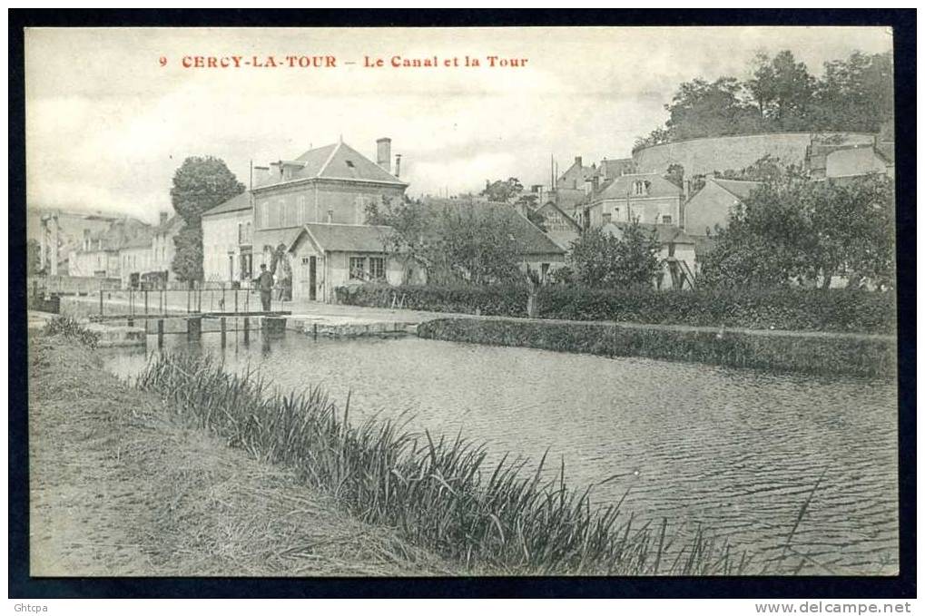 CPA. CERCY-LA -TOUR. Le Canal Et Le Tour. - Autres & Non Classés