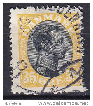 Denmark 1919 Mi. 103    35 Ø King König Christian X. ERROR Variety Big Foot Perf. To The Right - Variedades Y Curiosidades