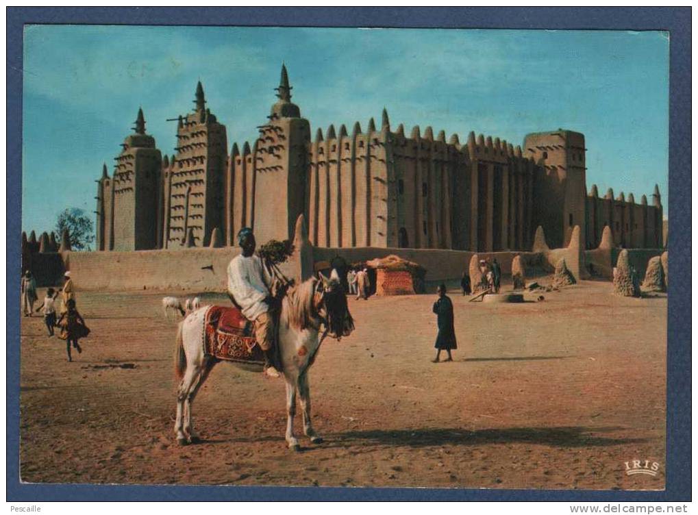 CP ANIMEE REPUBLIQUE DU MALI - DJENNE - LA MOSQUEE - LA CROIX DU SUD BAMAKO - N° 5259 - MEXICHROME IRIS - CHEVAL - Mali