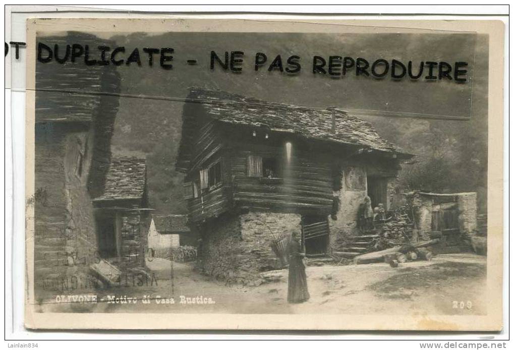 - 290 - OLIVONE - Motivo Di Casa Rustica - Belle Animation, Femme, Enfants, Chalet Typique, écrite, Années 20, Scans.. - Olivone