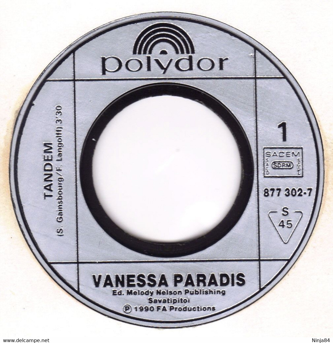 SP 45 RPM (7")  Vanessa Paradis / Serge Gainsbourg  "  Tandem  " - Other - French Music